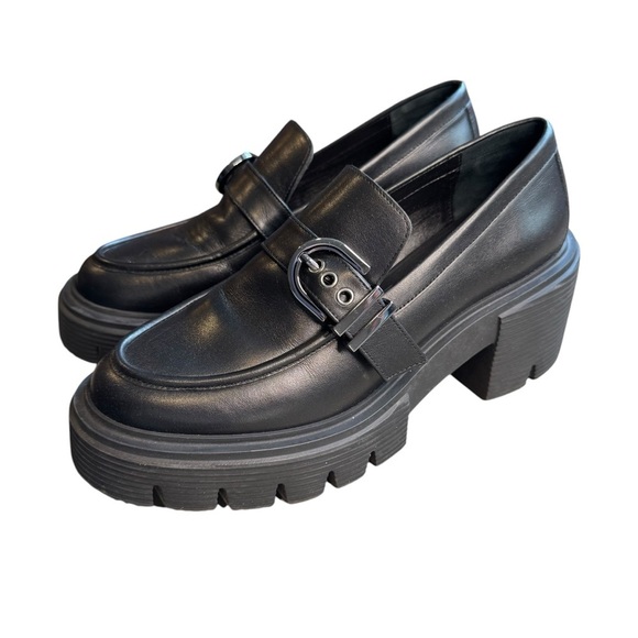 Stuart Weitzman Black Maverick SoHo loafers Chunky Platform 6 - Picture 2 of 12